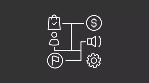 Business workflow white line animation