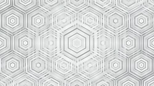 Abstract White Geometric Hexagon Pattern Loop Background