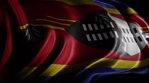 Kingdom of Eswatini National Flag Waving Loop