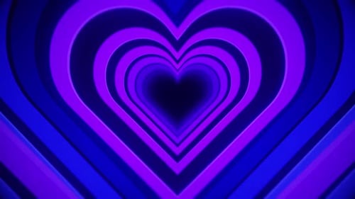 Tunnel en forme de cœur violet sans fin