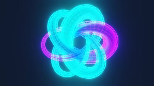 Cyan And Purple Moving Crazy Knot Background Loop Animation In 1080Hd