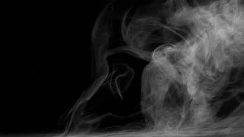 Abstract Grey Smoke on Black Background