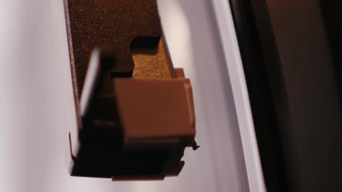 Vinyl record needle, close up