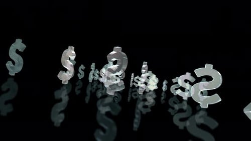 3D-Glas mit Dollar-USD-Symbol
