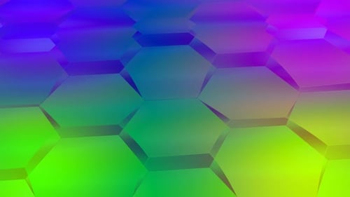 Vibrant Hexagon Grid Background with Smooth Gradient Animation