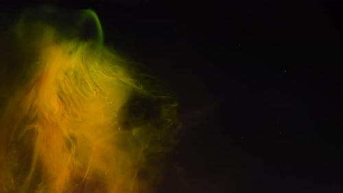 Abstract Flowing Colorful Paint on Dark Background