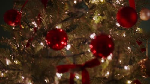 Christmas Tree Ornaments and Lights Holiday Celebration