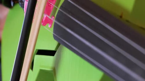 Close up shot of 3D violin being played