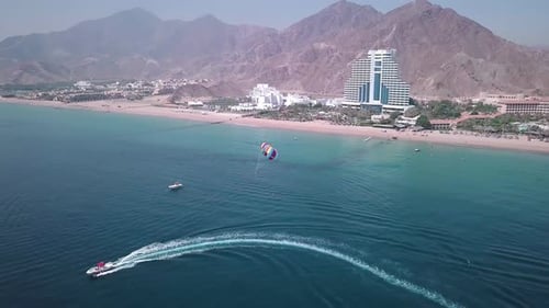Aerial view of Parasailing
