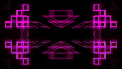 Cyan Pink And Orange Cyber Symmetry Kaleidoscopic Pattern Background Vj Loop In 4K