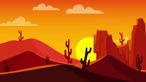 Sun Mountains Desert Dunes Animation