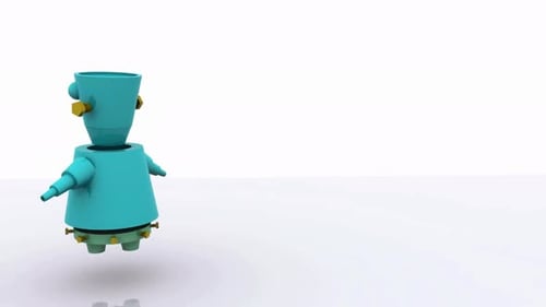 Modern 3D Robot Character Talking and Bouncing Animation