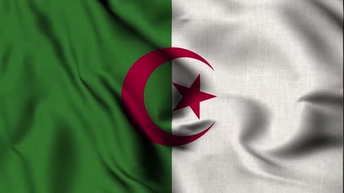 Flag of Algeria Waving Seamless Loop Animation