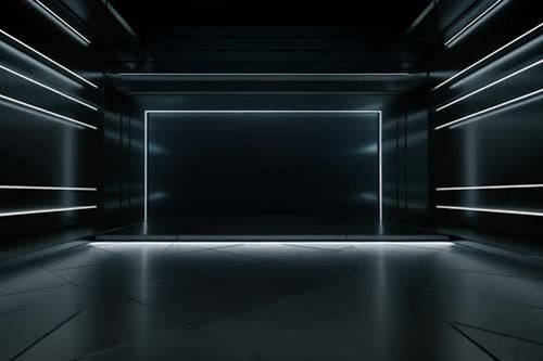 podium Futuristic showcase with platform for product displaying. Empty modern stage display