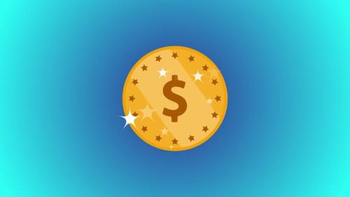 Animated Golden Dollar Coin Rotation