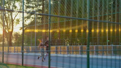 Evening Jog on a Track