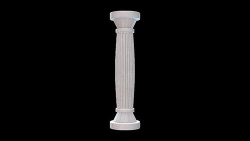 3D Rotating Classical Roman Architecture Column Animation