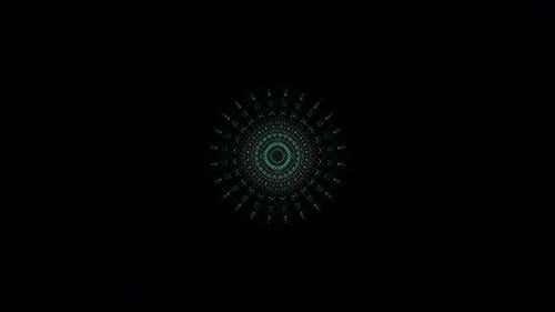 linhas abstratas, luz colorida, brilhante, forma redonda no centro, fundo preto