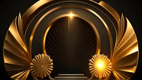 Elegant Golden Awards Stage Background Loop