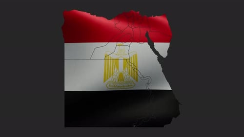 Animated National Flag Displayed Inside Egypt's Border Shape