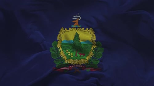 Vermont State Flag Waving Animation Loop