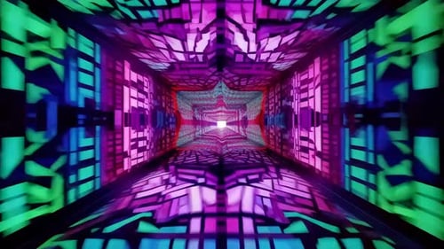 Abstract Colorful Neon Geometric Tunnel VJ Loop