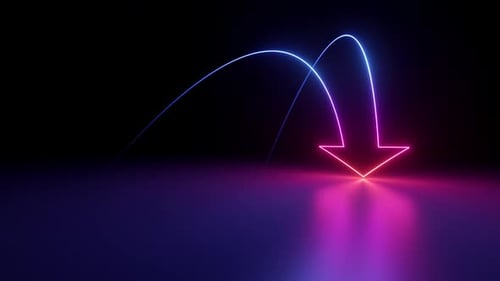 Neon Glowing Paths Forming Arrows Animation