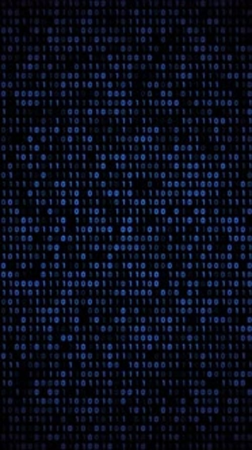 Vertical Video - Retro CRT Monitor Binary Code Technology Background