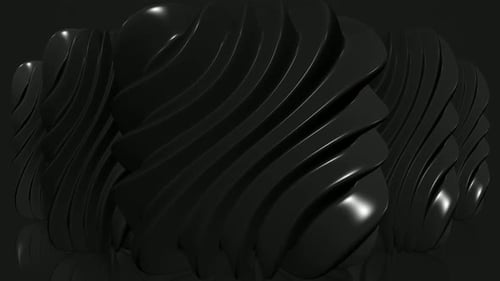 Abstract Black Waves Undulating Loop Background
