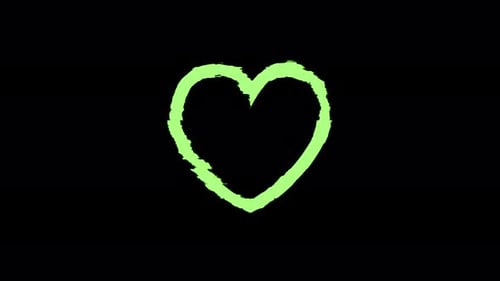 Neon Green Heart Glitch Effect Animation