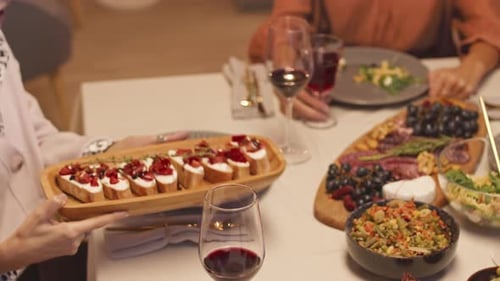 Indoor Dinner Party with Friends and Family