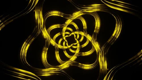 Gold Moving Spiral Patterns Background Vj Loop In HD