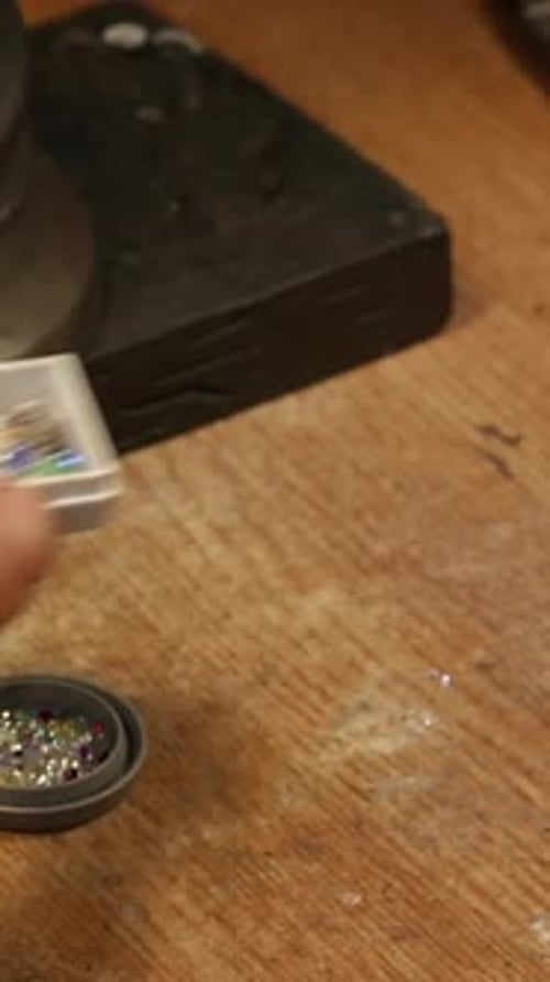 Jewelry Design Close Up Crafting Stones and Gems