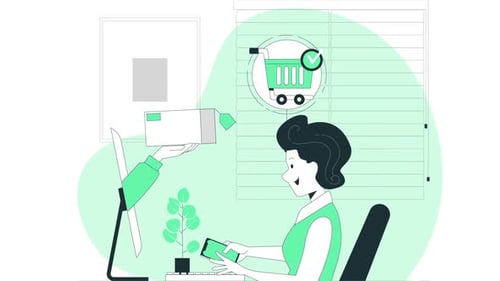 Online Shopping E-commerce Delivery Flat Design Animation