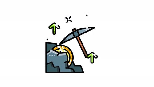 Animated Financial Mining and Profit Growth Icon