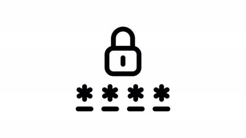 Animated Padlock and Password Entry Icon