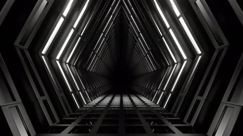 Black And White Neon Light Place Background Vj Loop In 4K