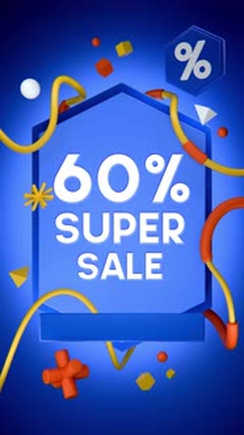Dynamic 60% Super Sale Label Animation