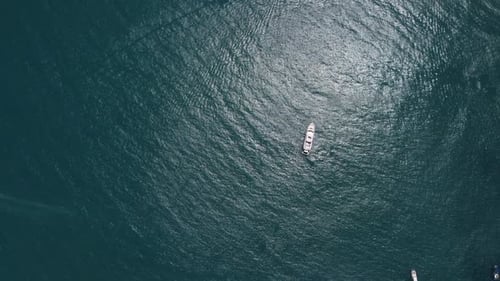Aerial Yacht on Calm Sea