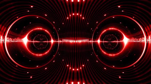 Rotes Audiospektrum mit zwei Kreisen, Vj Loop, 4K, 60 Fps