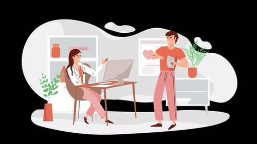 Doctor consulting a patient in a modern office setting
