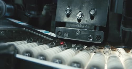 Vue rapprochée d'un étiquetage précis de bocaux en verre à l'aide d'une technologie de pointe