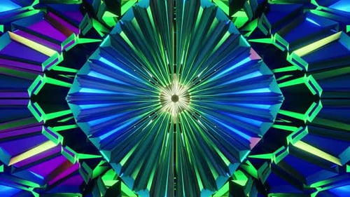 Neuer langer toller blauer Kaleidoskop-VJ-Loop-Hintergrund für Partys
