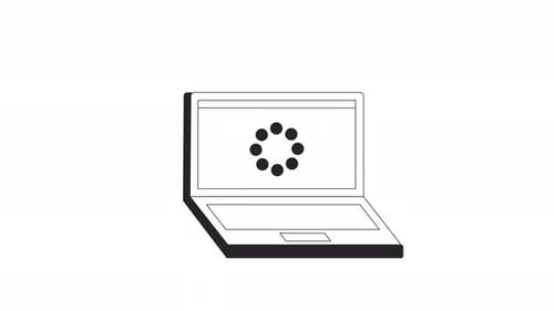 Animierter BW Buffer auf dem Laptop-Bildschirm