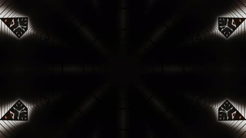 Abstract Geometric Tunnel Animation with Dynamic Light Effects