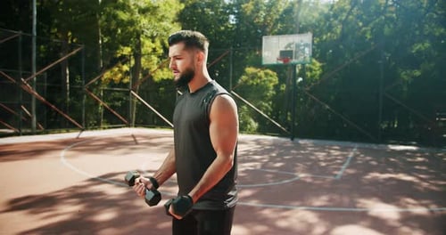 Outdoor Training on the Field of Sports Exercises