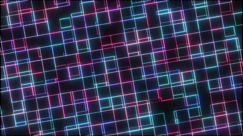 Futuristic Digital Grid Background with Glowing Neon Lines