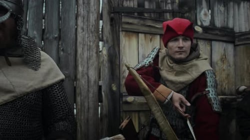 Warriors in Armour, with Weapons Preparing to Defend Fortress from Attack