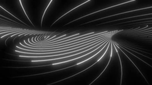 Dynamische Lichtspuren wirbeln zu einem futuristischen digitalen Wirbel in Bewegung