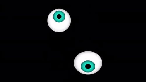 Cartoon Character Eyes Jumping Alpha Channel 4K